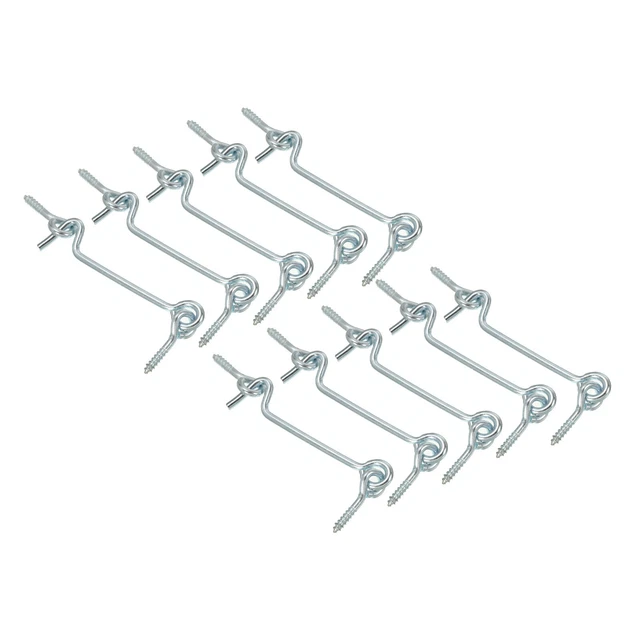 3" Barn Door Latch, 10Pcs Carbon Steel Sliding Door Cabin Hook Eye Latch Lock