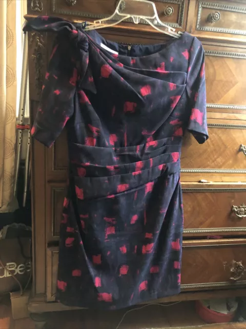 KAY UNGER DRESS SIZE 8 Navy And Pink