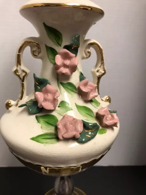Vintage Capodimonte Lamp Victorian Cottage Chic Shabby Boudoir Marble Base Nice