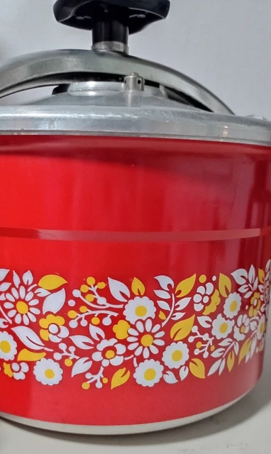 cocotte minute SEB vintage décor vintage fleurs orange et