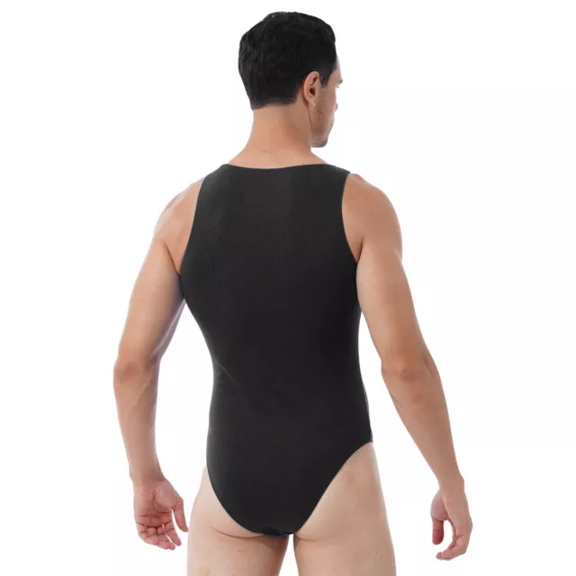 Mens One Piece Bodysuit Adult Baby Rompers Compression Tops Undershirt Shapewear 3