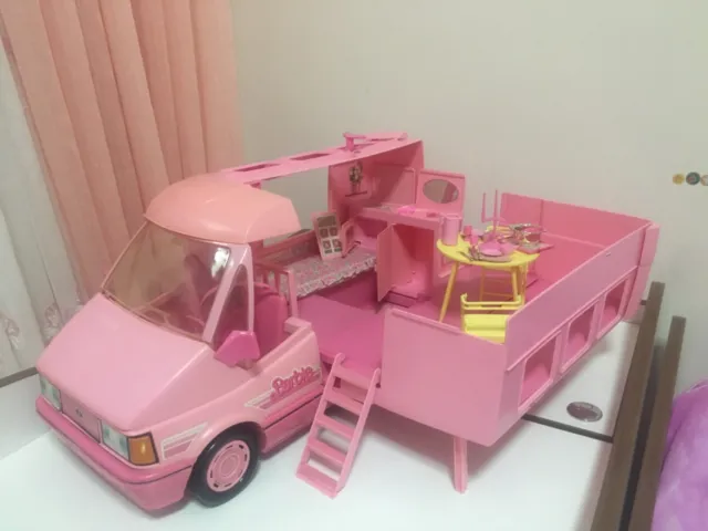 Vintage 1988 Barbie Magical Motorhome RV Camper Van Pink