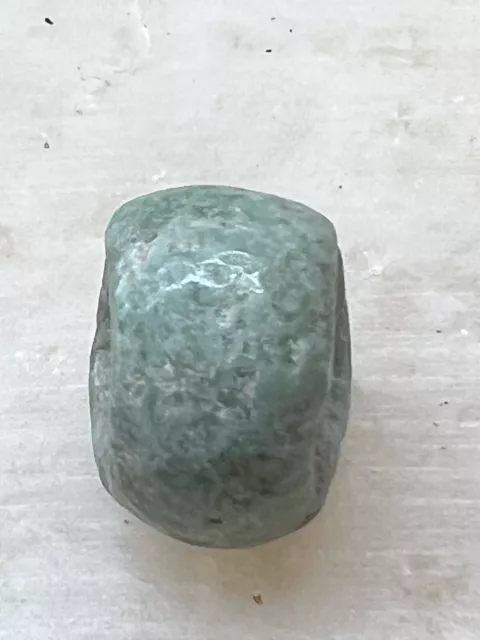 Ancient Pre-Columbian Jadeite Disk Bead 11.8 x 8.6 mm collectible rare