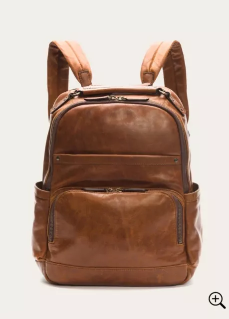 NWOT FRYE Logan Leather Backpack Cognac