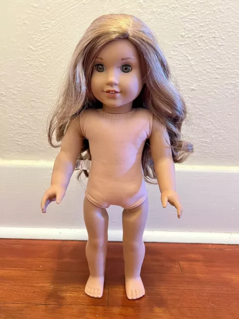 2017 American Girl Doll Nude Doll with Underwear - Brunette Brown Hair Blue  Eyes