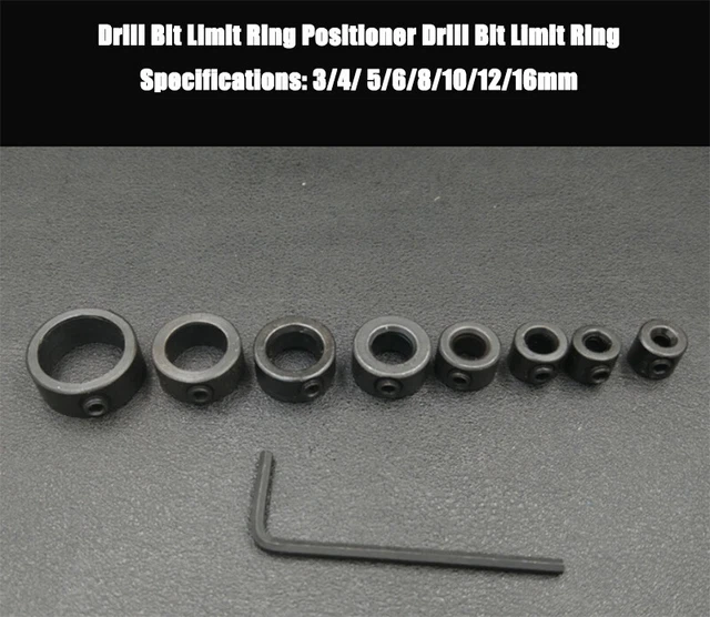 8pcs Drill Bit Depth Stop Collar Split Ring Woodworking Drills Clamping Device Positioner Hole Drill Press