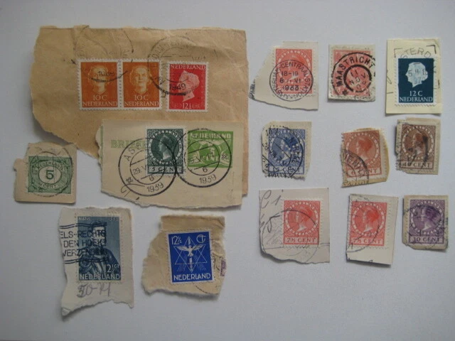 Lot  alte Briefmarken Ausschnitte gestempelt  Nederland Niederlande