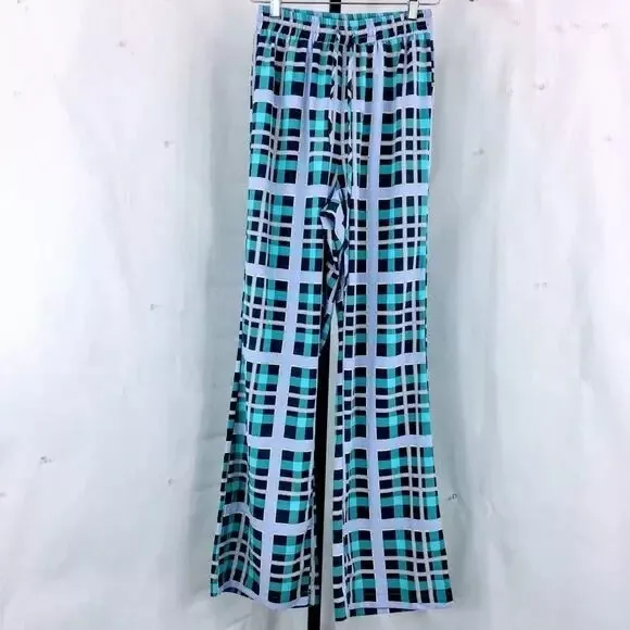 Glamorous Asos Womens Pants Relaxed Plaid Print High Rise Size 4