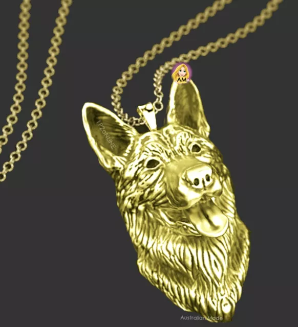 Gold German Shepherd Dog Necklace Pendant Charm Gifts Shephard Plated Shepard