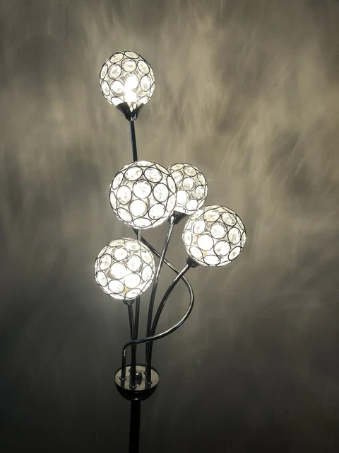 5 GLASS SPHERE Floor Lamp Silver Dunelm 50.00 PicClick UK