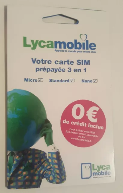 Carte Sim LycaMobile PréPayée