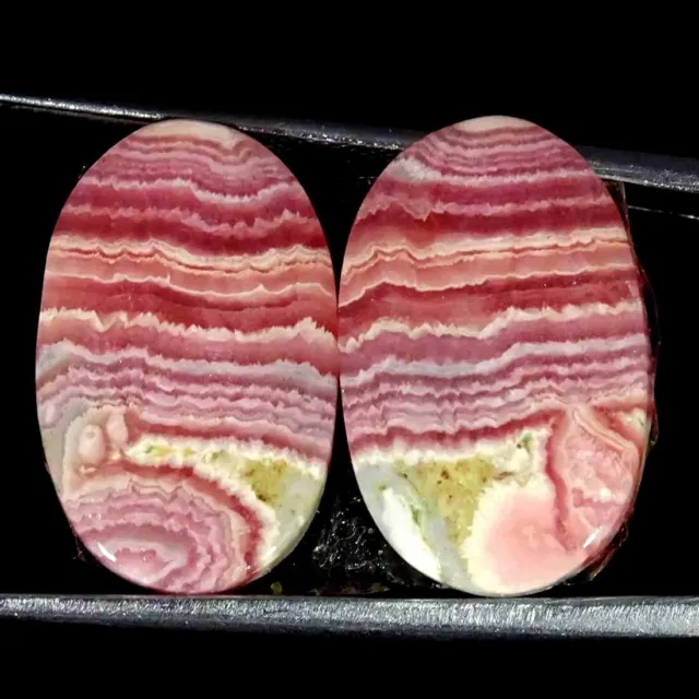 27.00 Cts Natural Rhodochrosite Loose Gemstone Oval Cabochon Pair 13x20x4mm