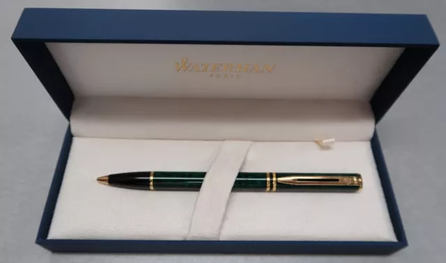 Waterman Laureat Pencil Green Marble & Gold Trim 0.5mm Made In France New In Box