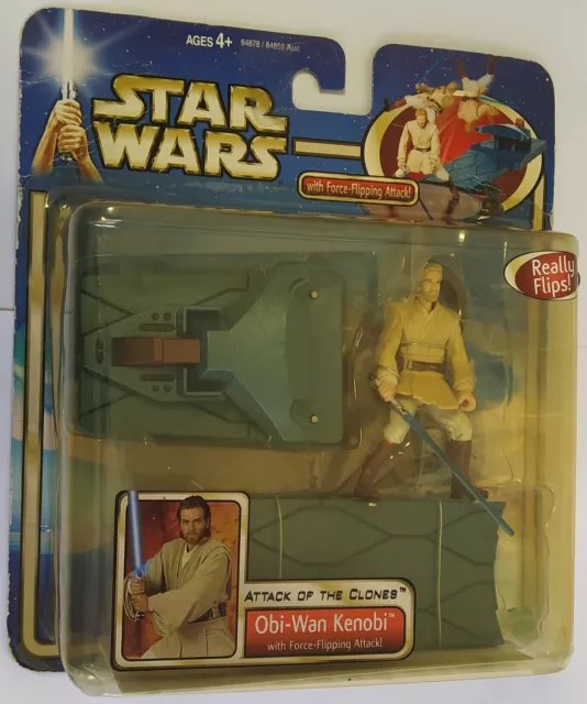 Star Wars Attack Clones Obi-Wan Kenobi Flipping Action Figure