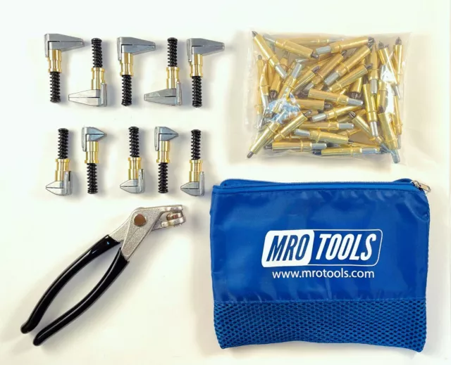 50 3/16 Zephyr Kwik-Lok Cleco Fasteners + Pliers + Clamps w/ Bag (KZ1S50-3/16SG)