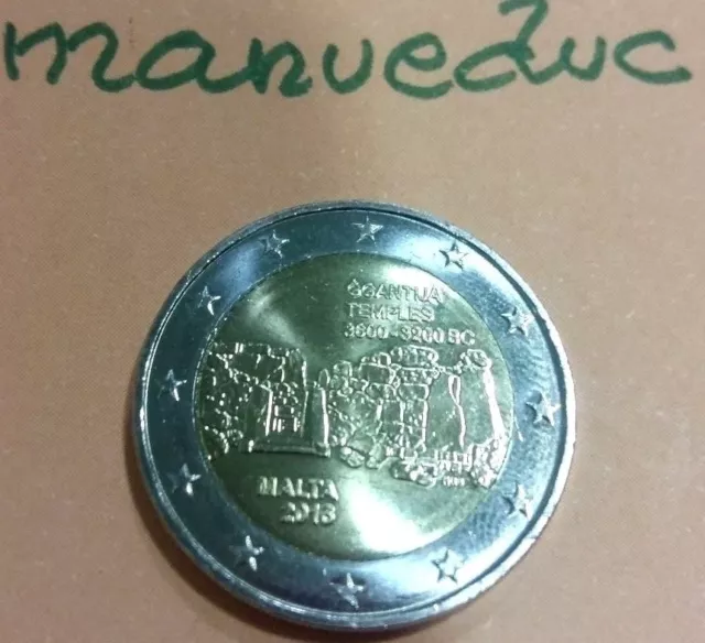 manueduc  2  EUROS  MALTA  2016  GGANTIJA  Conmemorativa  Nueva