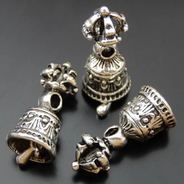 Weinlese Silber Hand Glocke Form Legierung Schmuck Kunst Anhänger Charme 20stk