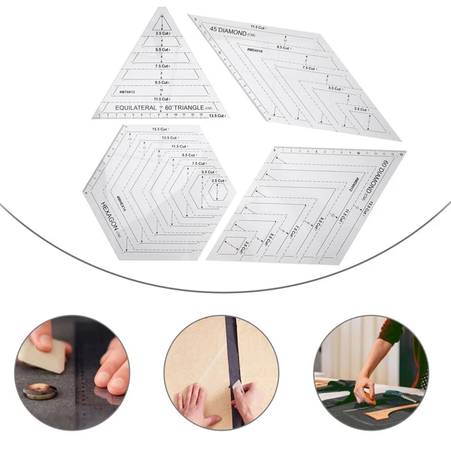 Quilt-Lineale 5-tlg. Set - Präzisionslineale Für Patchwork Und Quiltarbeiten