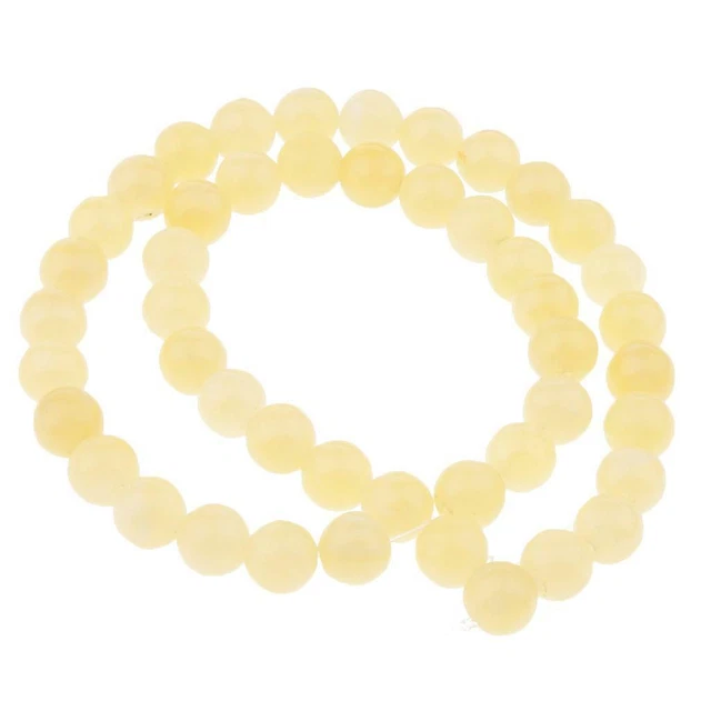 2X Bracelet Collier De Perles Rondes En Jade Jaune à Facettes Naturelles Chic 8 2