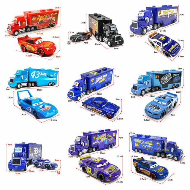 Pixar Metall 1:50 Diecast Cars Movie Container Racing truck Toys Combination Neu