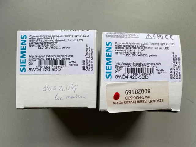 Siemens Signal Column 8WD4420-5DD LED Yellow 24V AC/DC
