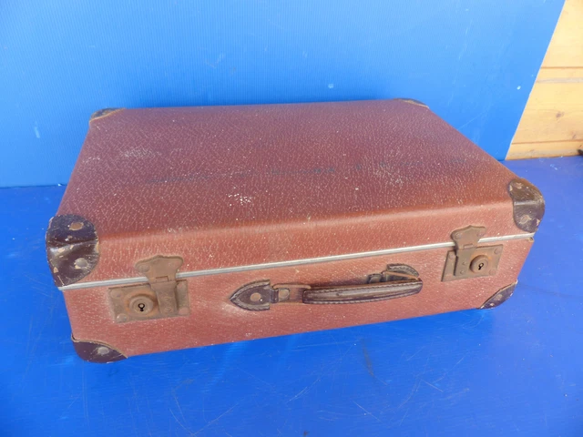 ANCIENNE VALISE DE voyage en carton vintage petit rangement vetements