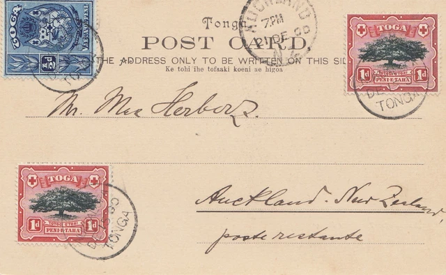 Toga: Post card Nukualofa to Auckland
