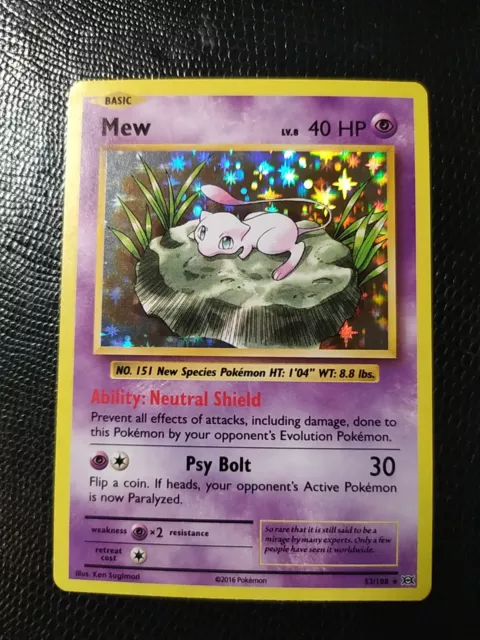 Mew WOTC and Mewtwo XY - Rare Legendary Pokemon Cards - NM/LP 100% Authentic