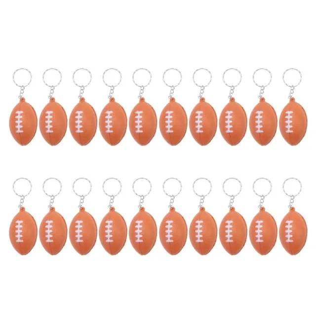 20 Pack Rugby Ball Keychains for Party Favors,Rugby Stress Ball,School Carn Q7M3
