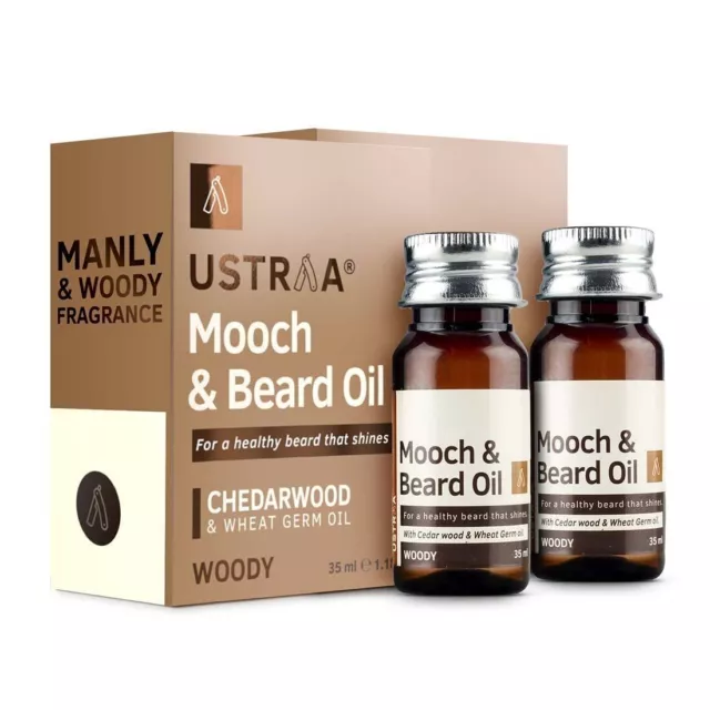 2X Ustraa Woody Mooch and Beard Oil - 35 ml - Woody pour une métamorphose...