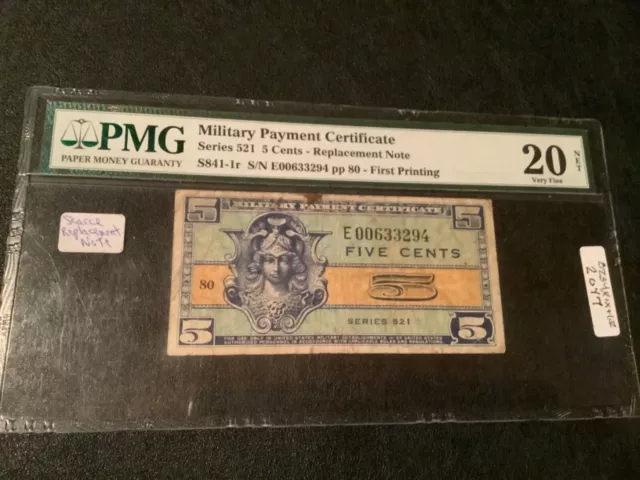 mpc series 521 5 cents replacement note