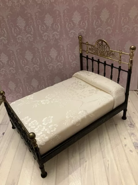 Reutter Dolls House 1/12 Scale Amazing Iron Brass Miniature Bed Rare