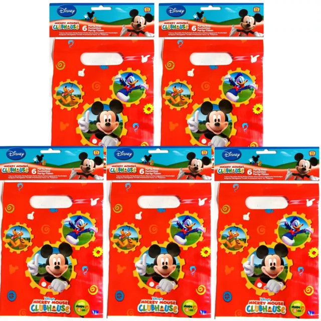 30 DISNEY MICKEY MOUSE CLUB HOUSE PARTY LOOT BAGS - Mickey Donald Pluto - Red