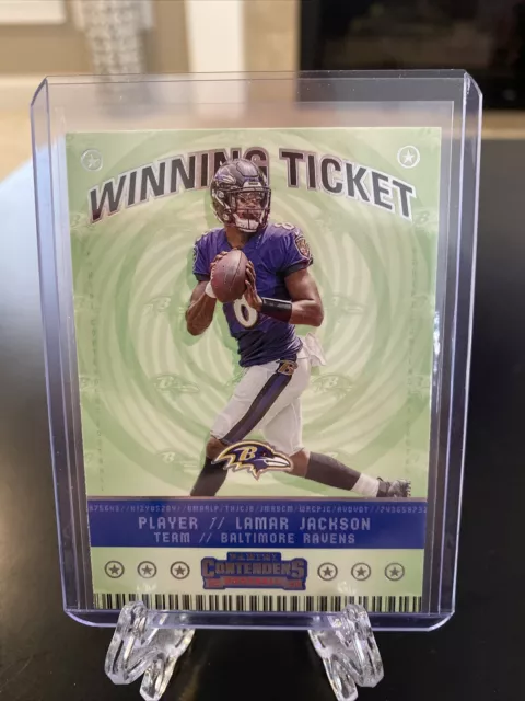 2020 Panini Contenders Lamar Jackson Winning Ticket #WT4 Baltimore Ravens