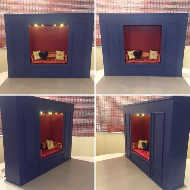 Room Box : Diorama 1/6 Scale Artist Made ~ Wainscot Nook Wall Panel Ooak