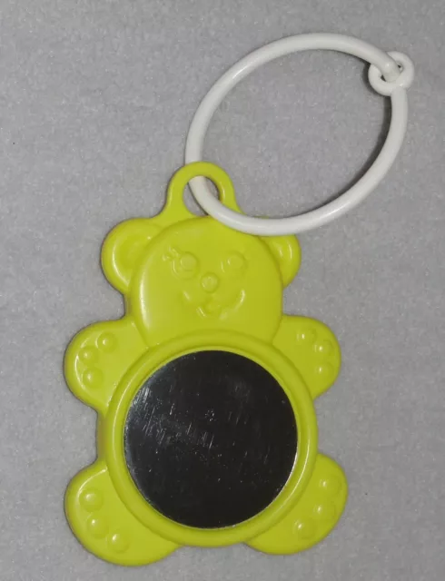 Vtg Playskool Attachable Baby Mirror Yellow Teddy Bear Toy 1981