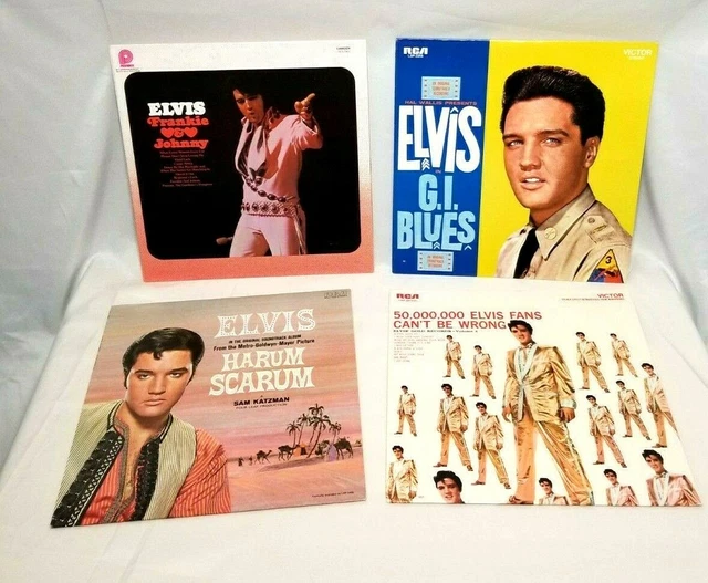 Lot of 4 Elvis Presley LP Vinyl Records Excellent Frankie & Johnny GI Blues +++