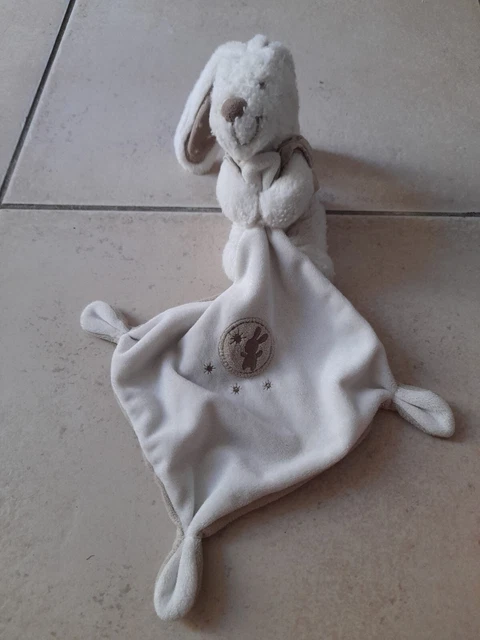 Doudou Plat Lapin Beige Marron- Pommette