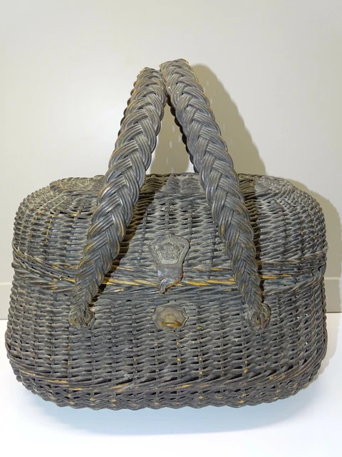 Panier à Goûter Vintage En Osier - 20x20x20 Cm - Occasion (très Bon état)