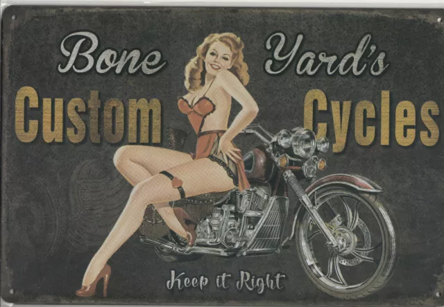 Plaque murale en métal décorative de 20 X30 cm, décoration vintage, pin up, moto