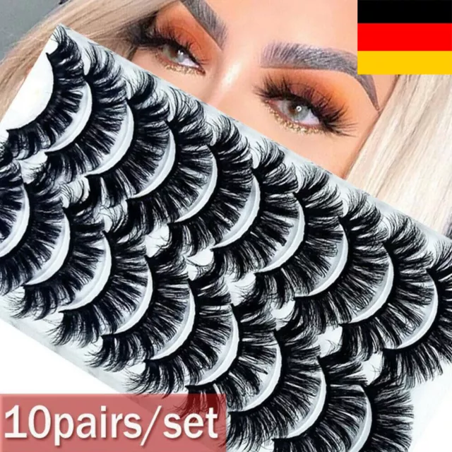 10 Paar 5D Künstliche Wimpern Set 100% Eyelashes Damen Fake Lashes False Falsche