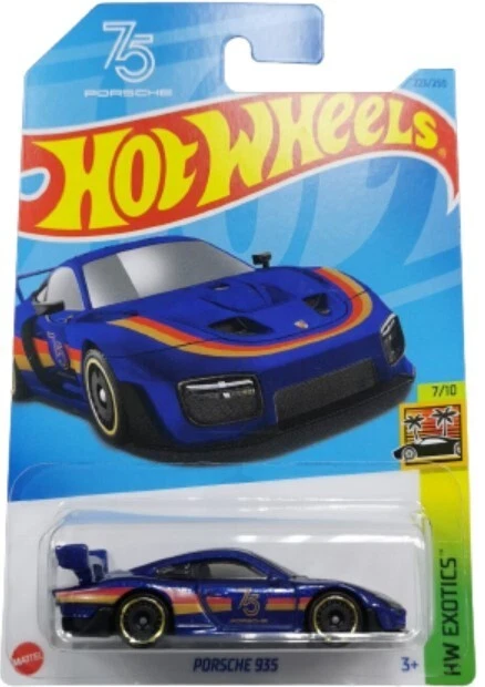 Hot Wheels Porsche 935 HW Exotics - N°7/10 - édition 2023 75 Ans Porsche - échelle 1:60 - Bleu - Neuf Sous Blister
