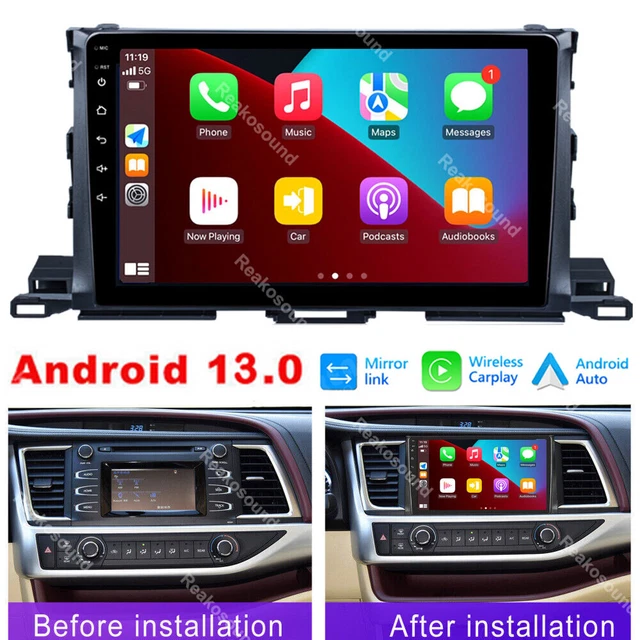 10" For Toyota Highlander 2013-2018 Android 13 Carplay Car GPS Stereo Radio WIFI