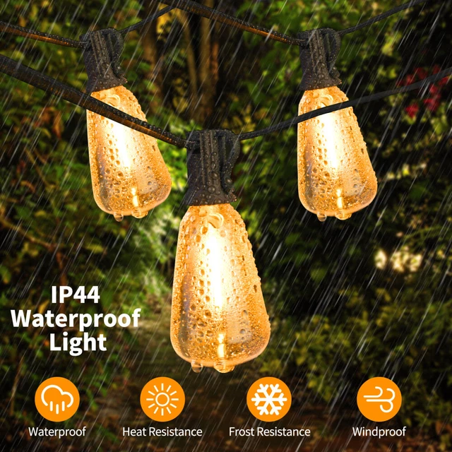 19m LED-Lichterkette Außen Dimmbar – 30+3 ST38 Glühbirnen, IP44 Wasserfest, Mit Fernbedienung Für Garten, Balkon & Weihnachten