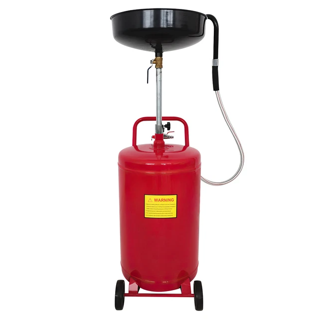 20 Gallon Portable Waste Oil Drain Tank Air Operated Drainage Adjustable Height