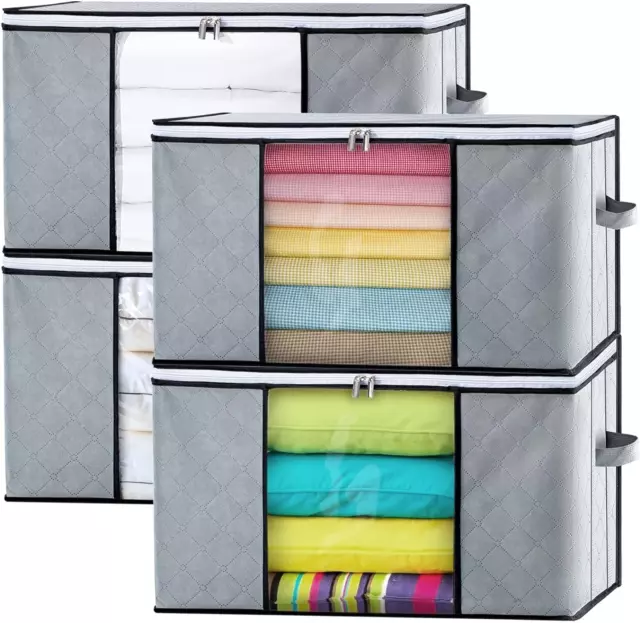 Scatole per Armadio 4PCS, Contenitori per Armadio Salvaspazio Organizer Armadio