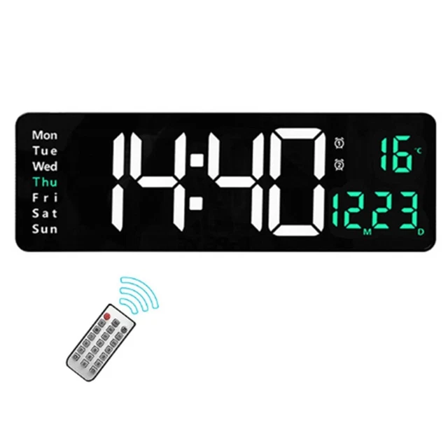 Sveglia Digitale Mamamax A LED Con 5 Livelli Di Luminosità, Doppia Allarme, 2 Porte USB, Display Con Data E Giorno