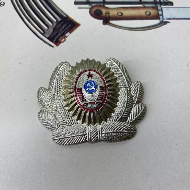 NEW Soviet Union USSR Russian Militia Police Officer Cap Hat Badge Pin Cockade