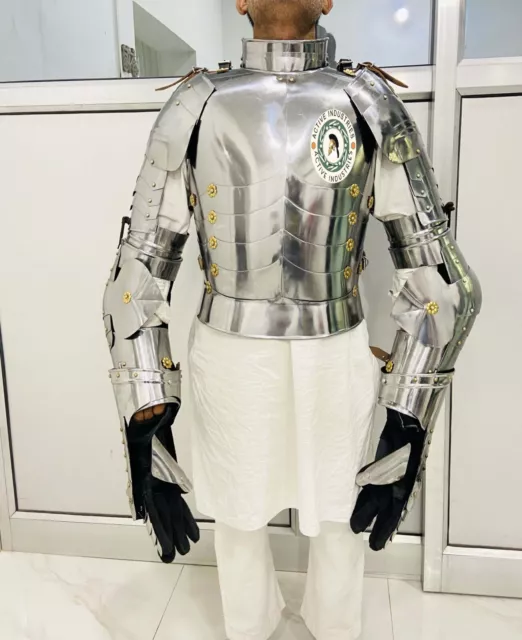 Chestplate Half Armor Silver polish Handmade & Adjustable For Roleplay Costume