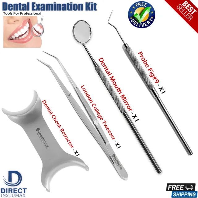 Dental Examination Kit Student Diagnostic Teeth Cleaning Pick Probes Mirror Lab